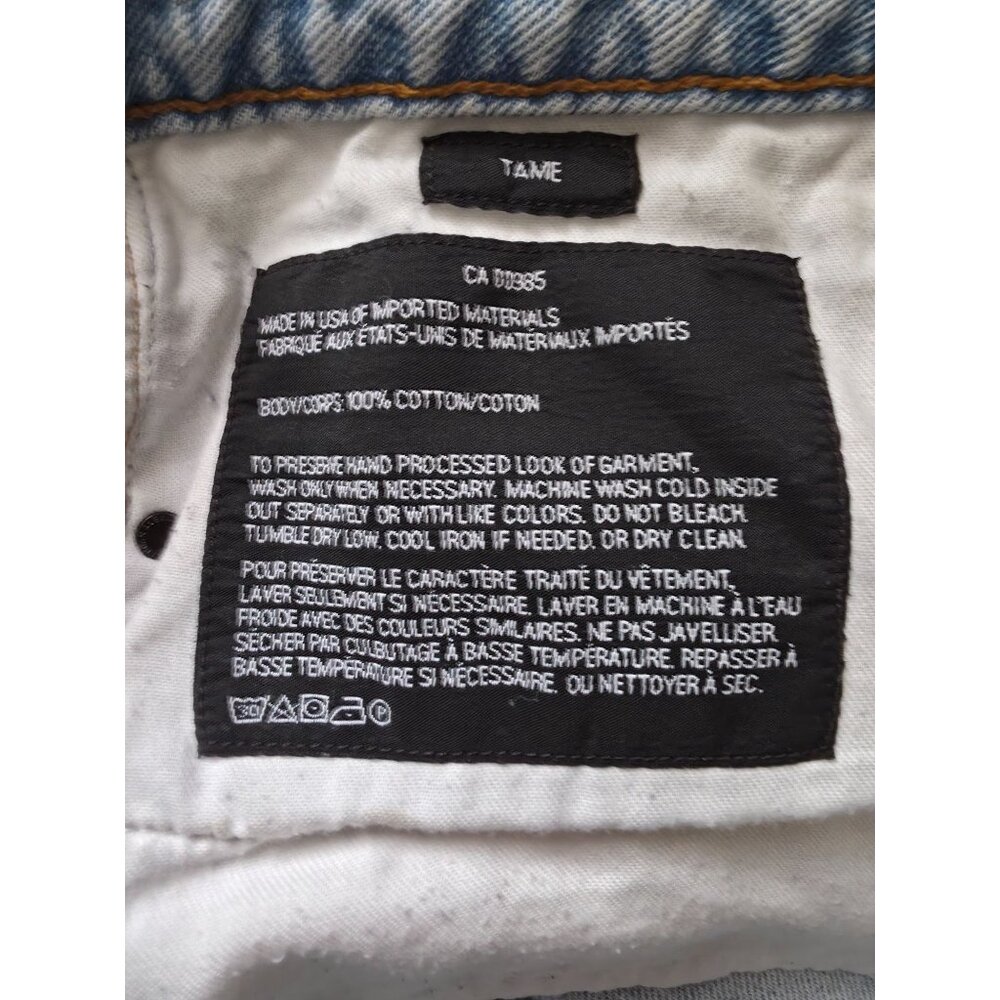 Denim x Alexander Wang TAME Distressed Raw Hem Light Blue Wide Leg Jeans 30x27 - Picture 6 of 7